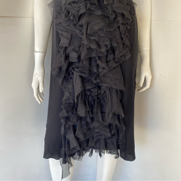 Nina Ricci for Barney's Black Silk Ruffle Dress - M - Picture 9 of 10